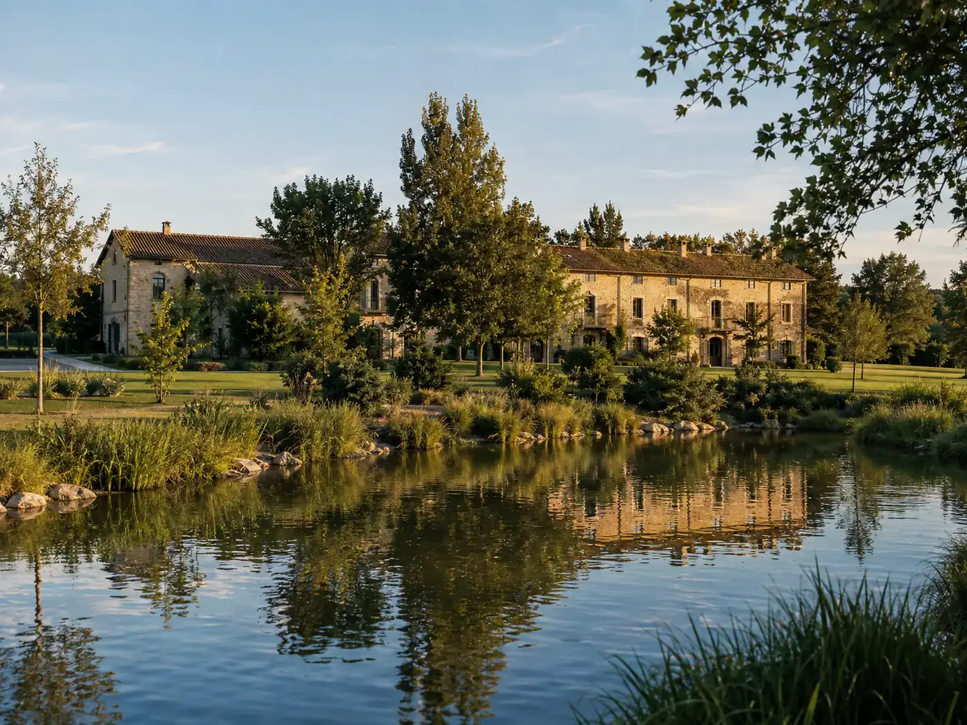 La riva dello specchio d'acqua